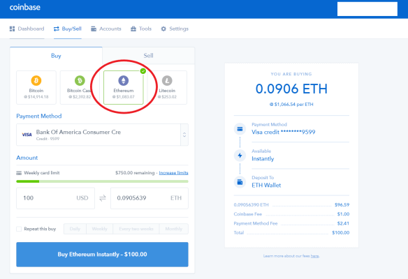 Coinbase Buying Crypto Step 2 finished